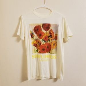 Oversized Sunflowers Vincent Van Gogh Graphic Tee